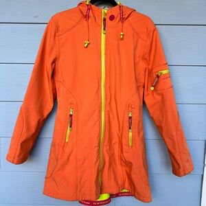 Ilse Jacobsen Bright Orange Rain Jacket size 8
